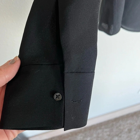 NWOT A.L.C. Danielle Long Sleeve Silk Blouse Black Tie Neck Casual Women’s 6 - Picture 6 of 11